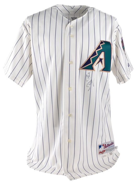 Curt Schilling Signed Authentic 2001 Arizona Diamondbacks Game Issued Jersey JSA