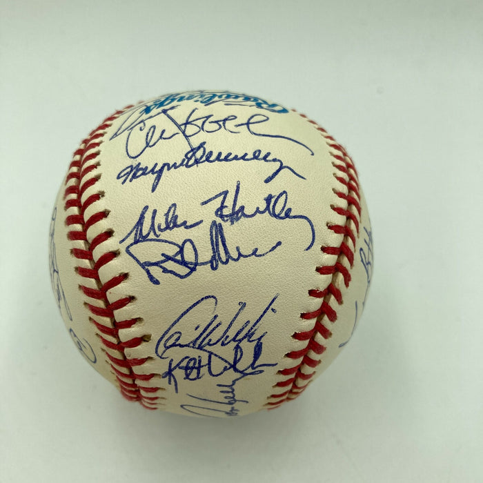 Nice 1993 Minnesota Twins Team Signed AL Baseball With Kirby Puckett JSA COA