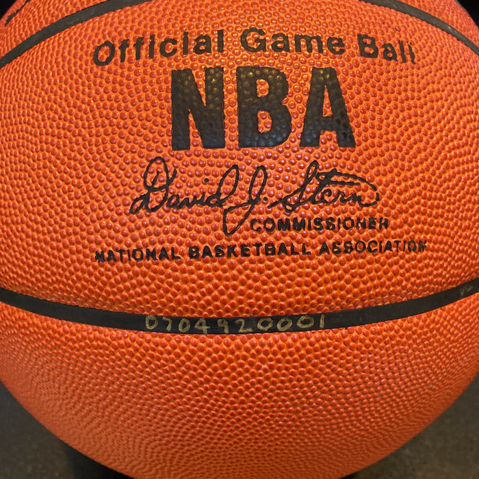 Beautiful Wilt Chamberlain Signed Spalding NBA Basketball JSA Graded GEM MINT 10