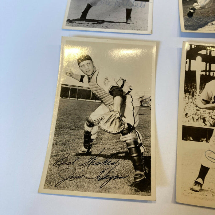 Lot Of (21) 1950's Cleveland Indians Signed Autographed Vintage Photos