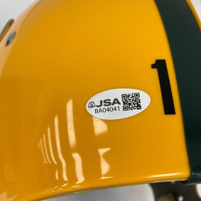Bart Starr MVP Super Bowl HOF 1977 & Favre Signed Green Bay Packers Helmet JSA