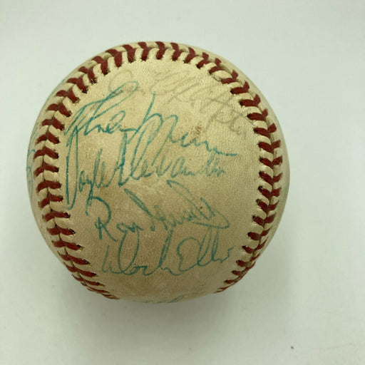 1977 NY Yankees World Series Champs Team Signed Baseball Thurman Munson JSA COA