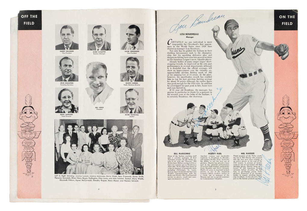 1948 Cleveland Indians World Series Champs Team Signed W.S. Program PSA DNA