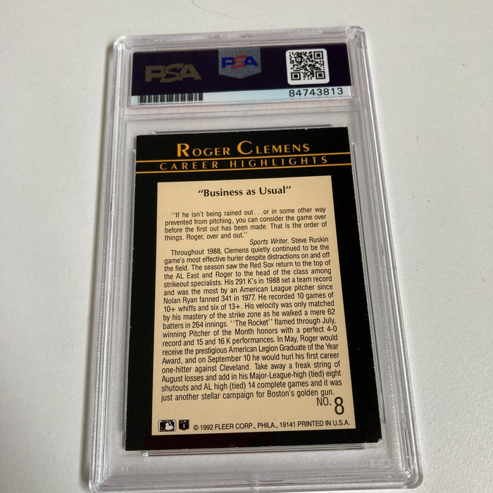 1992 Fleer Roger Clemens Signed Autographed Baseball Card PSA DNA