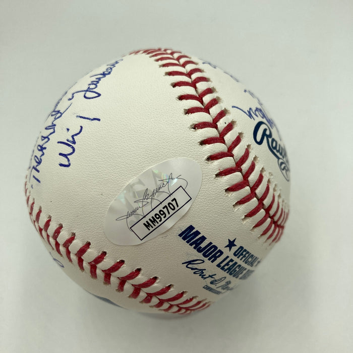 John Sterling Signed Heavily Inscribed STAT Baseball JSA COA RARE!