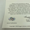 Joe Montana Signed Heavily Inscribed Career STAT Baseball Reggie Jackson COA