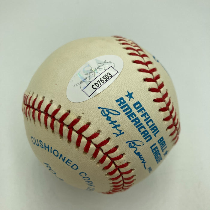 Huntz Hall Signed American League Baseball JSA COA Celebrity Bowery Boys