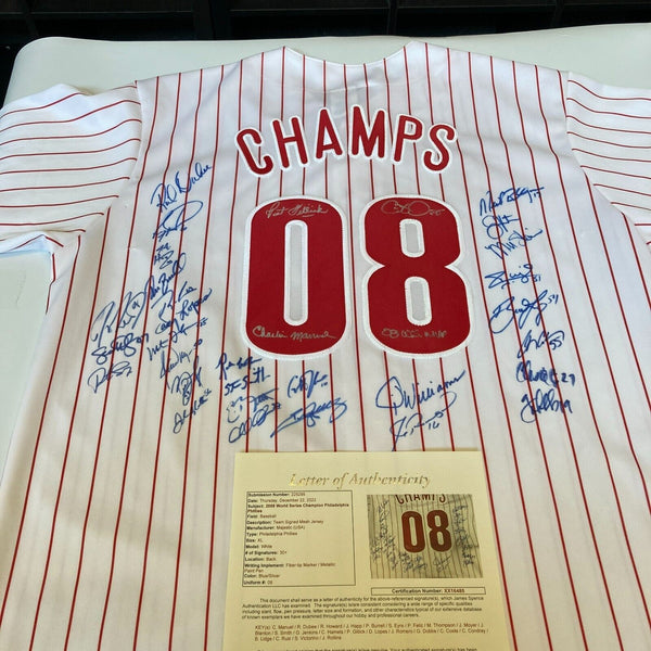 2008 Philadelphia Phillies World Series Champs Team Signed Jersey JSA COA