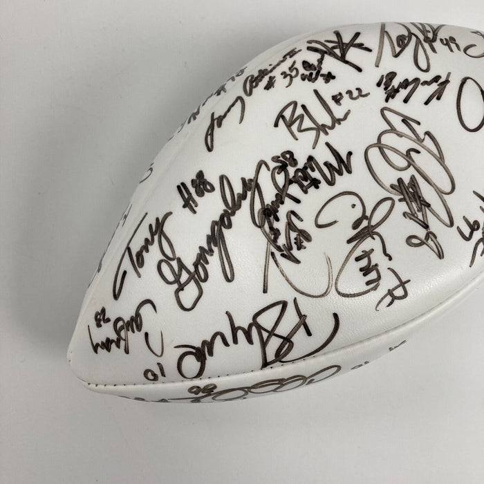 1999 Kansas City Chiefs Team Signed Football Warren Moon & Tony Gonzalez JSA COA