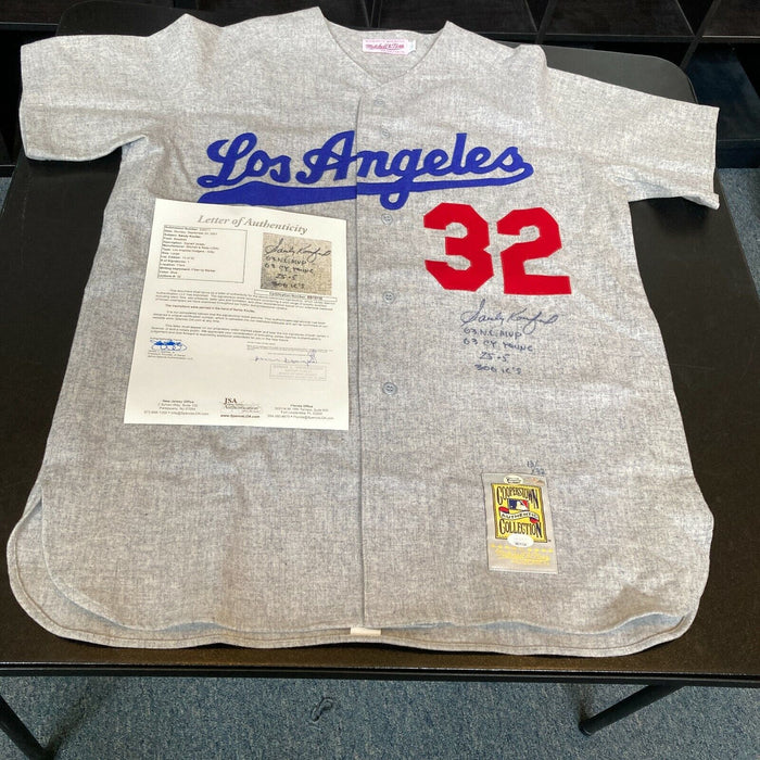 Sandy Koufax Cy Young MVP Signed Heavily Inscribed STATS Dodgers Jersey JSA COA