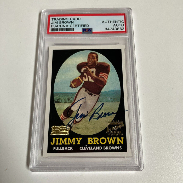 1958 Topps Jim Brown Signed Auto 2001 Team Topps Legends PSA DNA