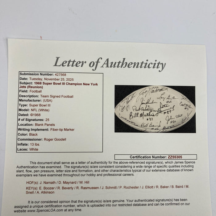 1968 New York Jets Super Bowl Champs Team Signed Wilson Football