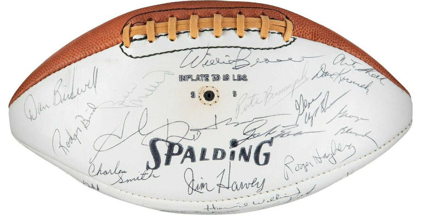 Rare 1968 Oakland Raiders Team Signed Vintage Spalding AFL Game Football Beckett