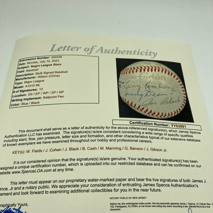 Josh Gibson Jr. Negro League Legends Multi Signed Baseball JSA COA
