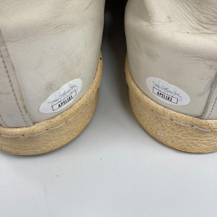 Mark Eaton Signed Utah Jazz Game Worn Sneakers Shoes JSA COA