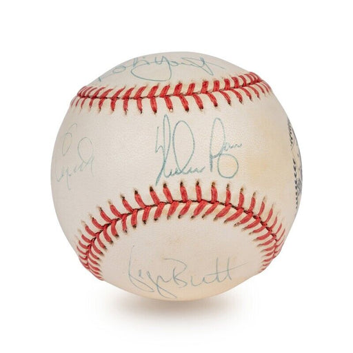 Nolan Ryan George Brett Robin Yount 1999 HOF Induction Signed Baseball Beckett