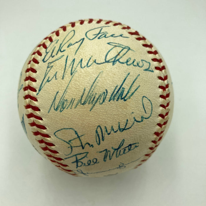 Stunning 1959 All Star Game Team Signed Baseball Hank Aaron Willie Mays JSA COA