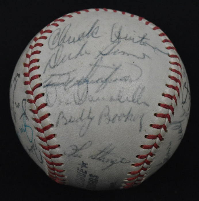 1966 Cleveland Indians Team Signed Vintage Baseball With JSA COA