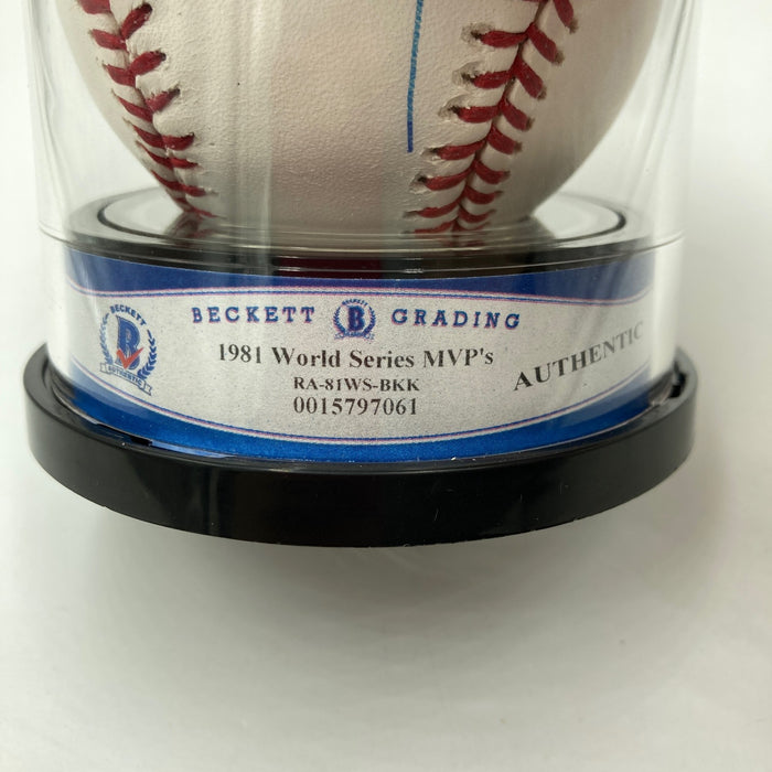 Pedro Guerrero Steve Yeager Ron Cey Signed 1981 World Series BASEBALL MVP BGS
