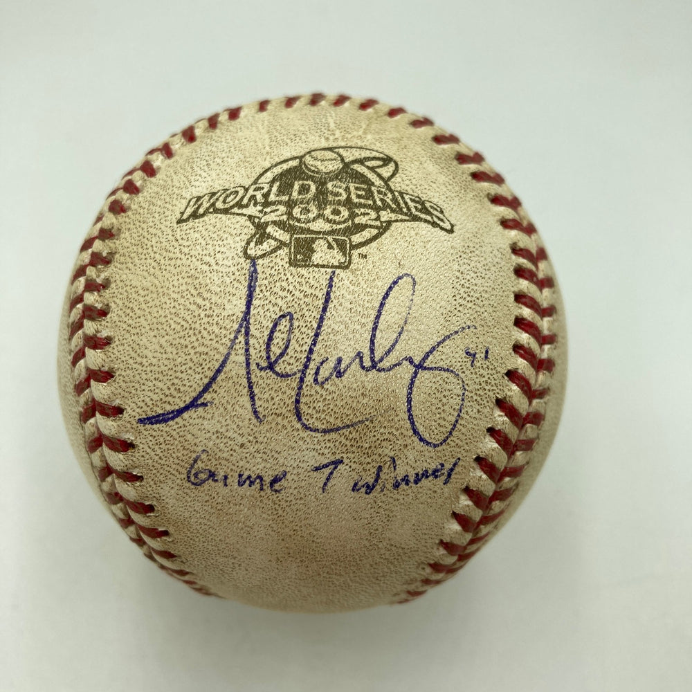 John Lackey "Game 7 Winner" Signed 2002 World Series Game Used Baseball PSA DNA