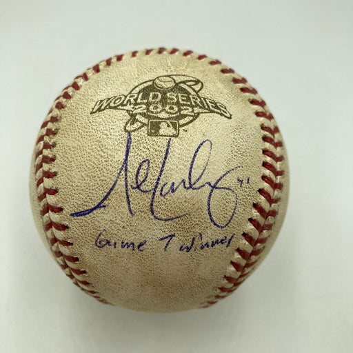 John Lackey "Game 7 Winner" Signed 2002 World Series Game Used Baseball PSA DNA