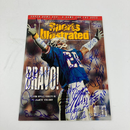 1990 New York Giants Super Bowl Champs Team Signed Sports Illustrated JSA COA