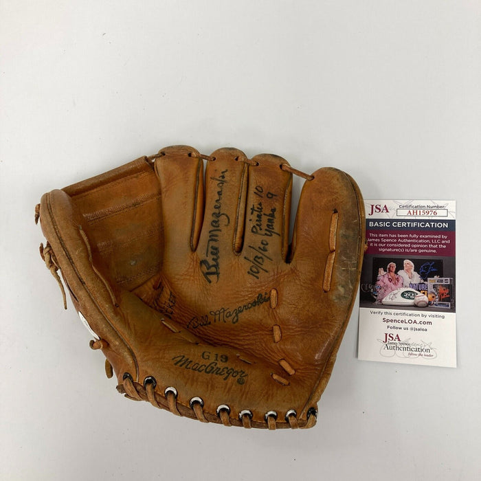 Bill Mazeroski 1960 World Series Signed 1950's Game Model Glove JSA COA