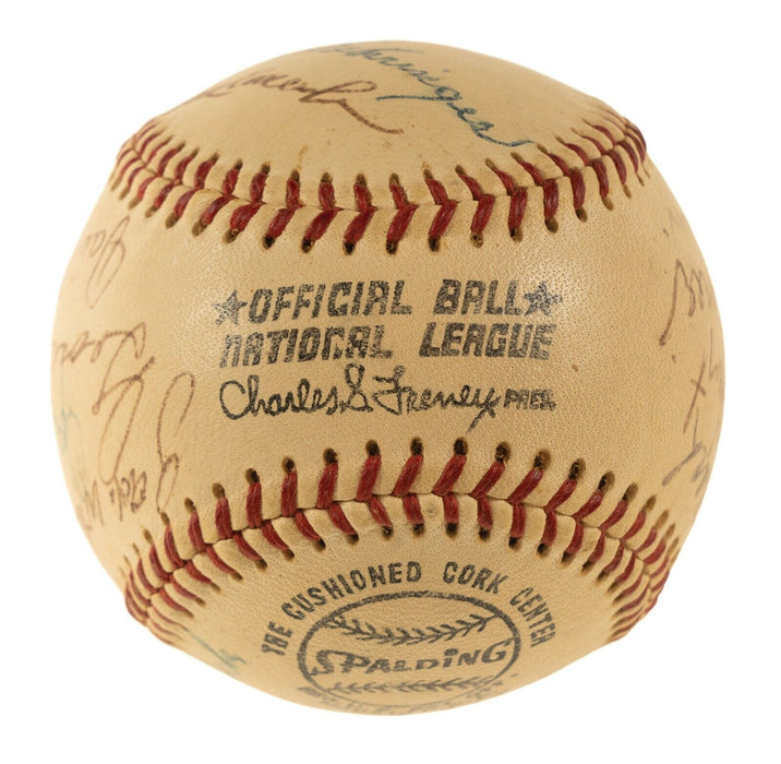 Pie Traynor Lefty Grove 1970's Hall Of Fame Induction Multi Signed Baseball PSA