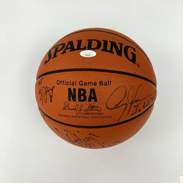 1998-99 San Antonio Spurs NBA Champs Team Signed Basketball Tim Duncan JSA COA