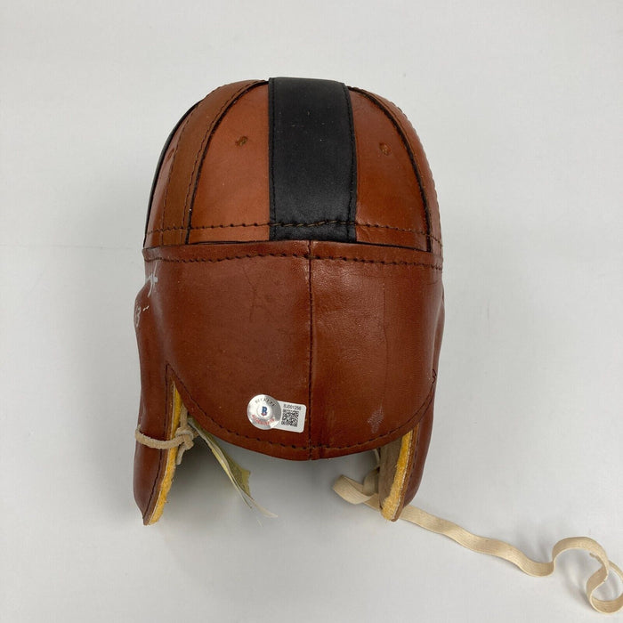 Sammy Baugh H.O.F. 63 Signed Full Size Vintage Leather Helmet Beckett Certified