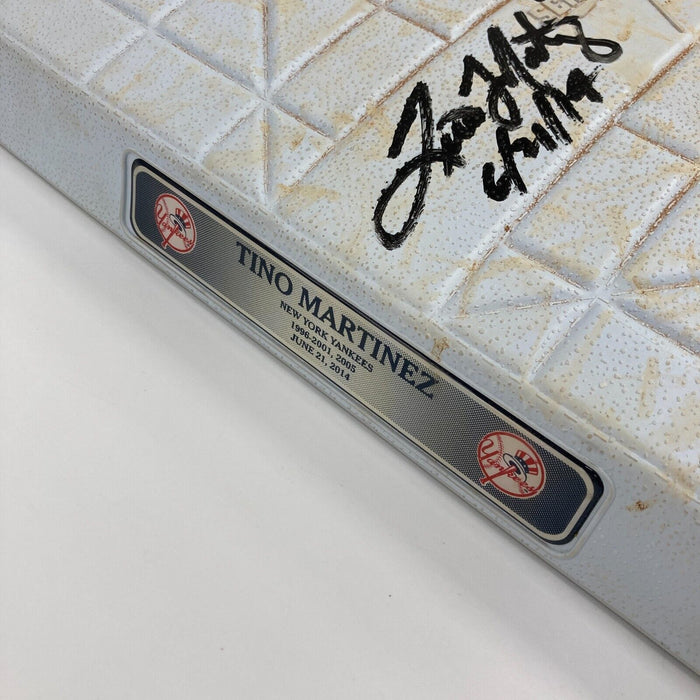 Derek Jeter & Tino Martinez Signed Game Used Tino Martinez Day Base Steiner JSA