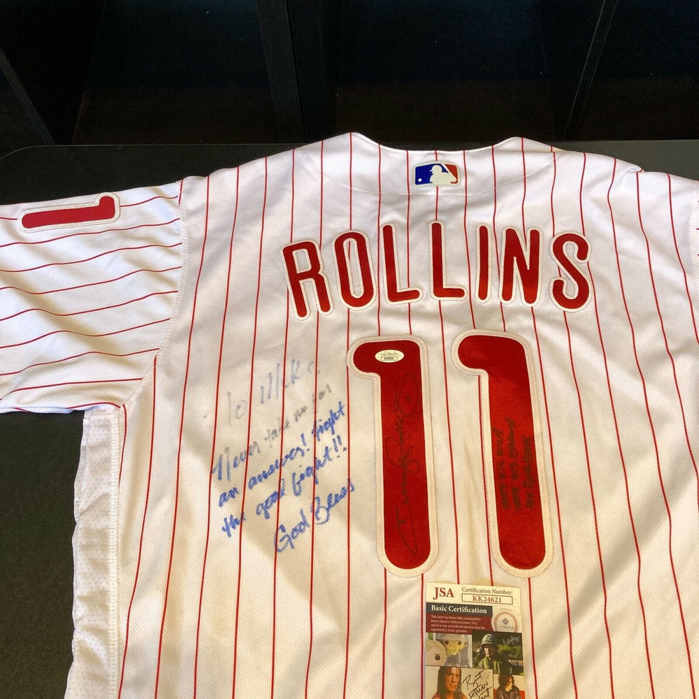 Jimmy Rollins 2008 World Series MVP Signed Inscribed Phillies Jersey J Showpieces Sports