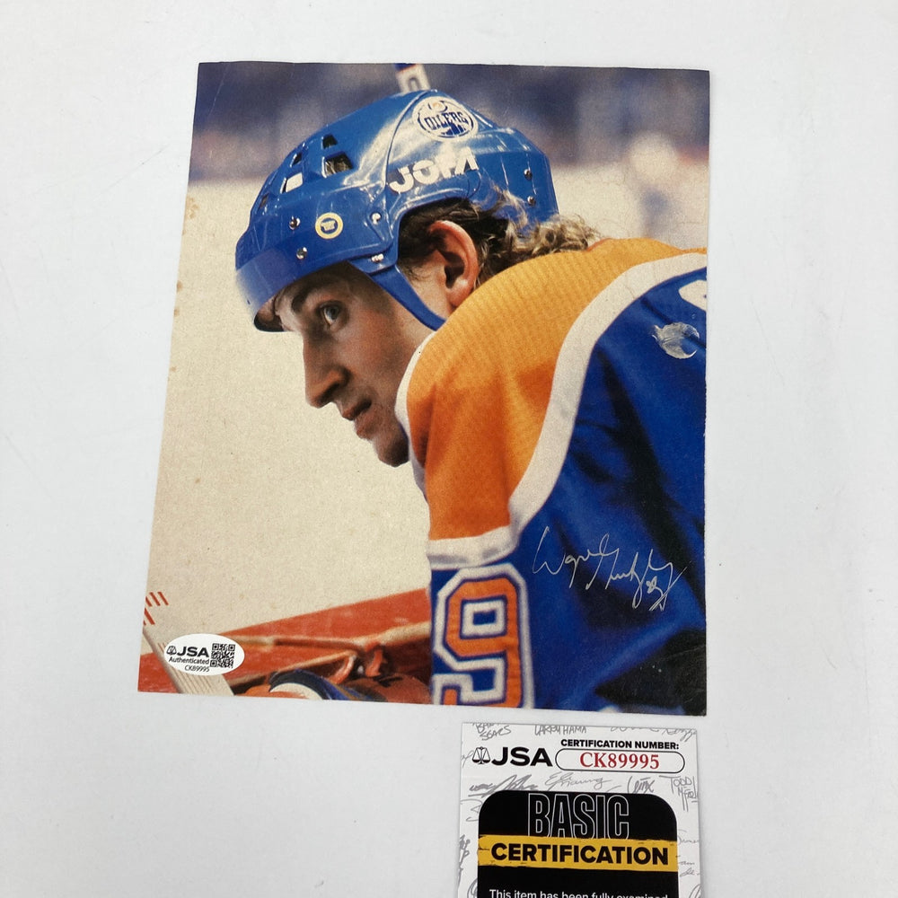 Wayne Gretzky Signed Vintage Oilers Photo JSA COA