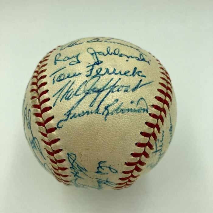 Nice 1956 Frank Robinson Rookie Cincinnati Reds Team Signed Baseball JSA COA