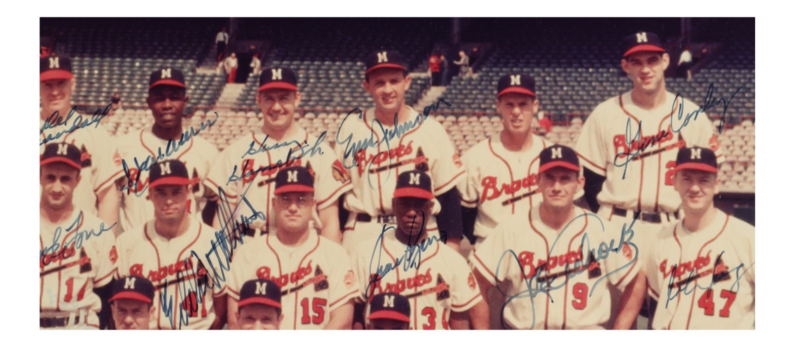 1957 Milwaukee Braves World Series Champs Team Signed 16x20 Photo JSA COA