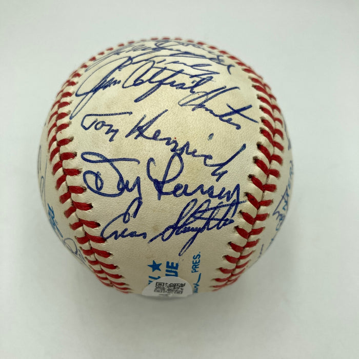 Mickey Mantle New York Yankees HOF Legends Multi Signed Baseball 28 Sigs JSA COA