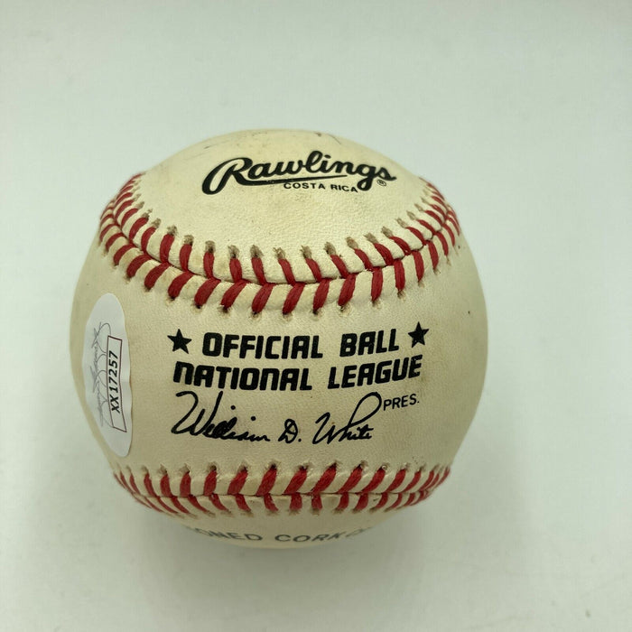 Willie Mays & Hank Aaron Signed Autographed National League Baseball JSA COA