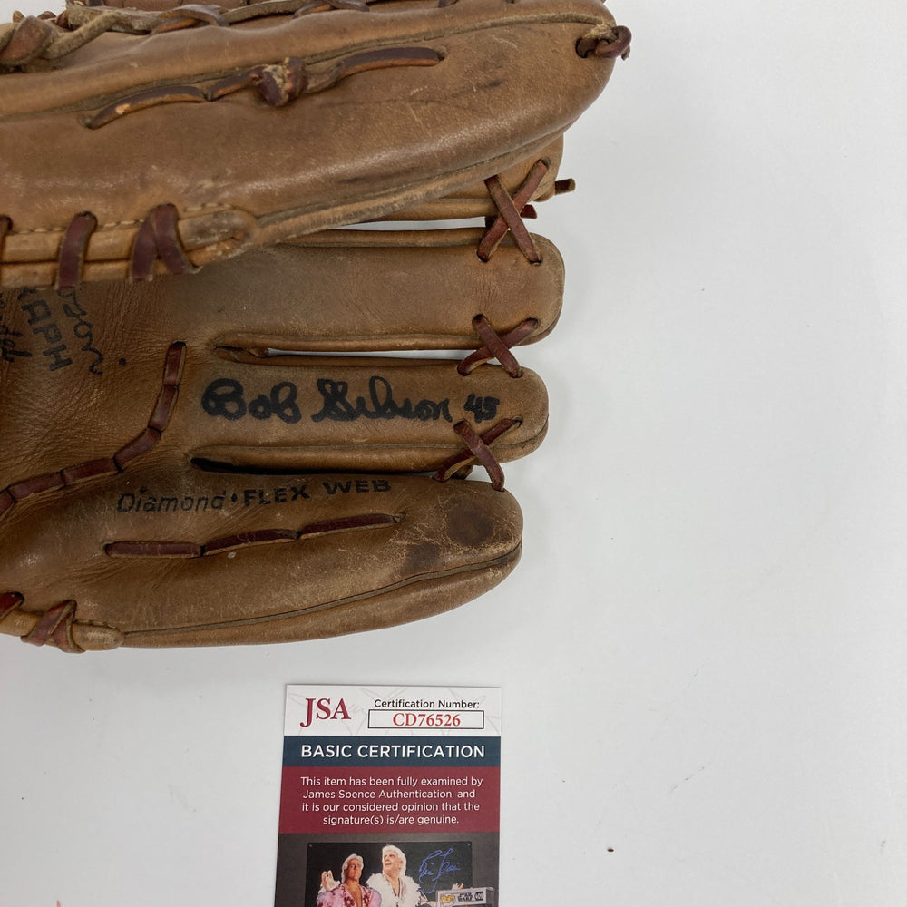 Bob Gibson Signed Vintage Spalding Game Model Baseball Glove JSA COA