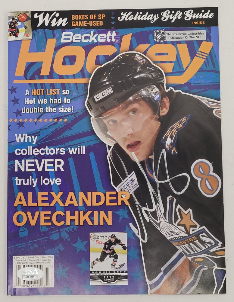 Alexander Ovechkin Signed 2005 Beckett Hockey Rookie Year Magazine JSA COA
