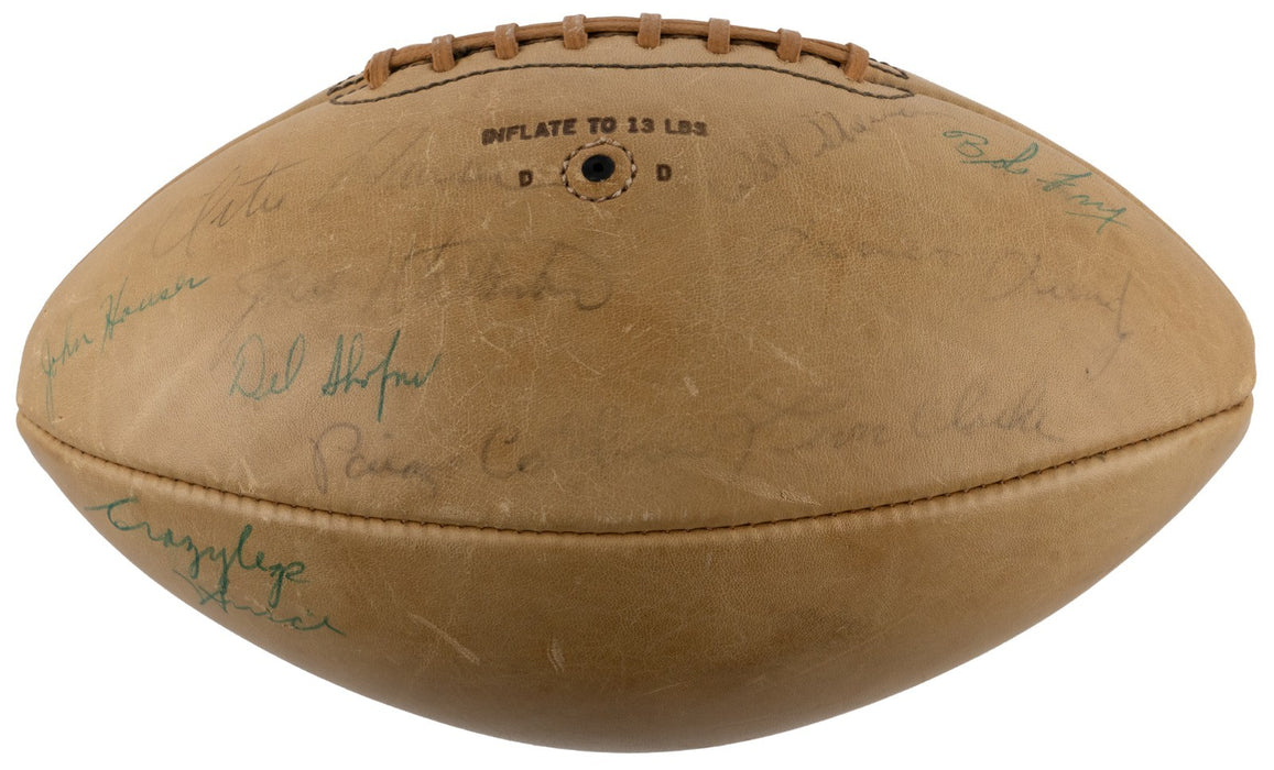 1957 Los Angeles Rams Team Signed Vintage Spalding Football JSA COA