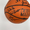 1987-88 Portland Trail Blazers Team Signed Game Used Spalding Basketball JSA COA