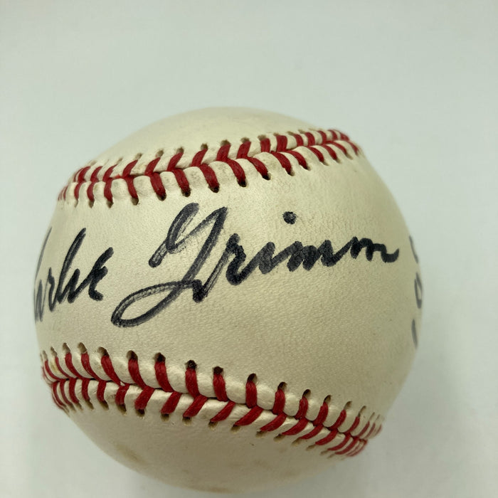 George Bamberger & Charlie Grimm Signed Vintage Baseball JSA COA