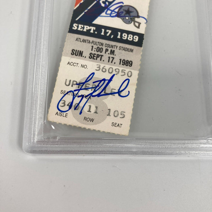 Troy Aikman First Touchdown & Deion Sanders First Interception Signed Ticket PSA