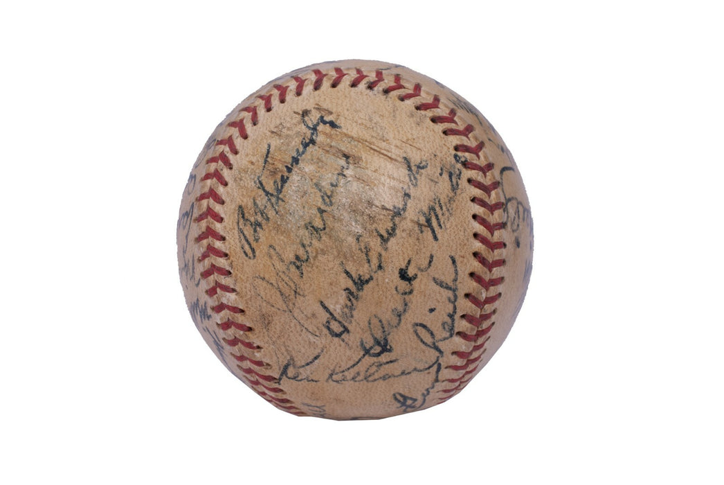 Satchel Paige 1949 Cleveland Indians Team Signed Baseball Beckett COA