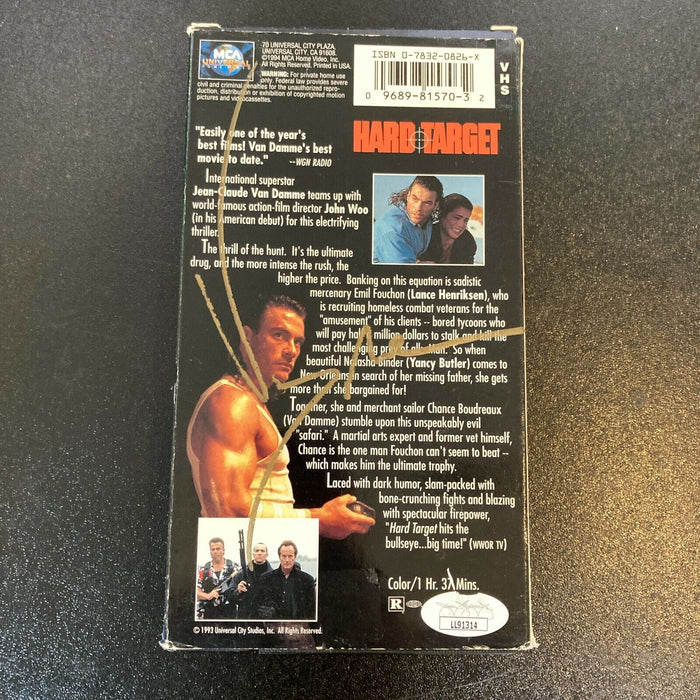 Jean-Claude Van Damme Signed Original Vintage Hard Target VHS Movie JSA COA