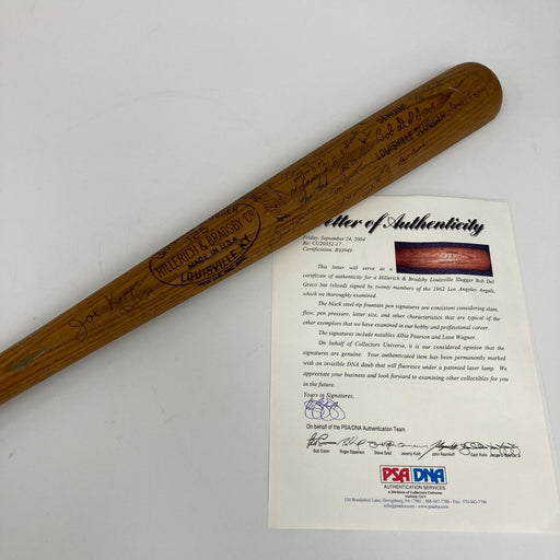 1962 Los Angeles Angels Team Signed Bobby Del Greco Game Used Bat PSA DNA COA