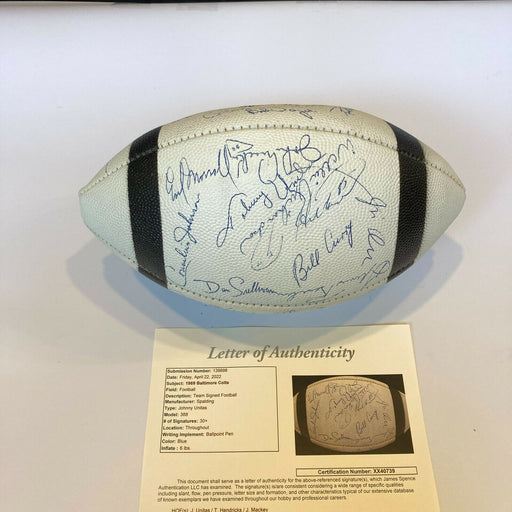 Beautiful Johnny Unitas 1969 Baltimore Colts Team Signed Football With JSA COA