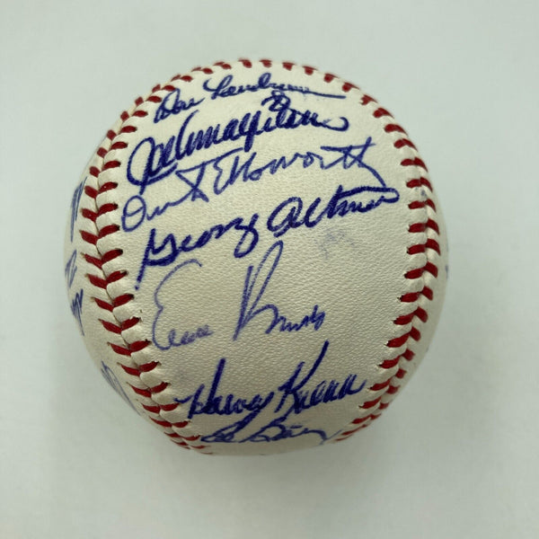 1965 Chicago Cubs Team Signed NL Baseball Ernie Banks Ron Santo JSA COA