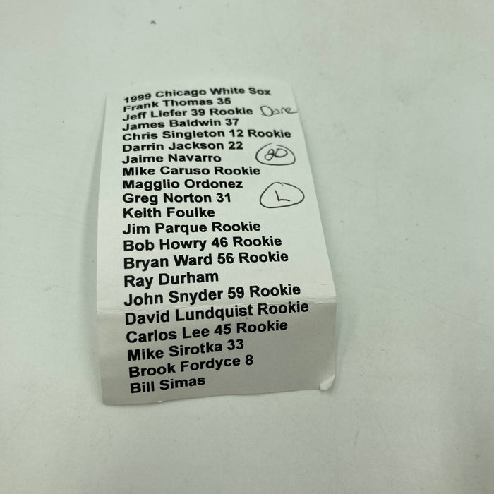 1999 Chicago White Sox Team Signed Baseball Frank Thomas Beckett COA