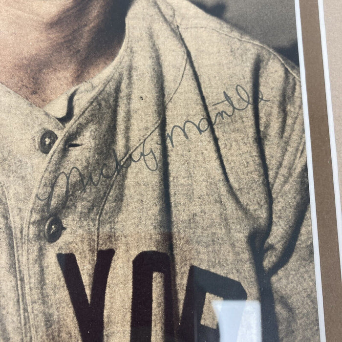 Incredible Mickey Mantle Rookie Era Signed 8x10 Photo From 1954 Bowman Card PSA